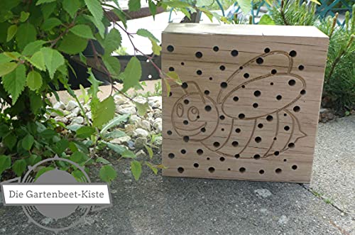 Insektenhotel Wildbienen Kinder Biene Nisthilfe Bienen Eiche Massivholz – Bild 5