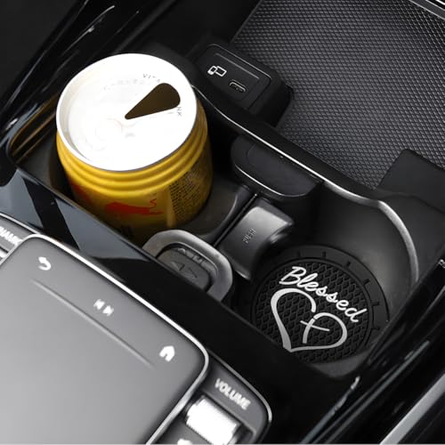 4PCS Portavasos de Silicona para Auto Universal Negro miniatura 4