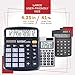 CATIGA Desktop Calculator (2 Pack) 12 Digit with Large LCD Display and Sensitive Button, Solar and Battery Dual Power, Standard Function for Office, Home, School, CD-2786 (Black/Silver)
