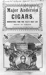 HistoricalFindings Photo: Photo ONLY,Tobacco Label,Major Anderson Cigars,1861,American Flag,Military