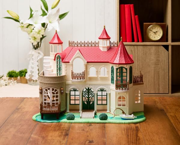 Image of Calico Critters - Red Roof Home - Riverside Manor Dollhouse - Kids Pretend Play House, Miniature Home Playset, Expandable Design, Ages 3+