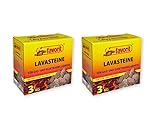 FAVORIT 2er Set Lavasteine – für Gas- und Elektrogrill (2 x 3kg Karton, Naturprodukt aus Deutschland)