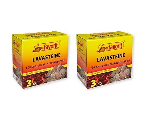 FAVORIT 2er Set Lavasteine – für Gas- und Elektrogrill (2 x 3kg Karton, Naturprodukt aus Deutschland) FAVORIT 2er Set Lavasteine – für Gas- und Elektrogrill (2 x 3kg Karton, Naturprodukt aus Deutschland)