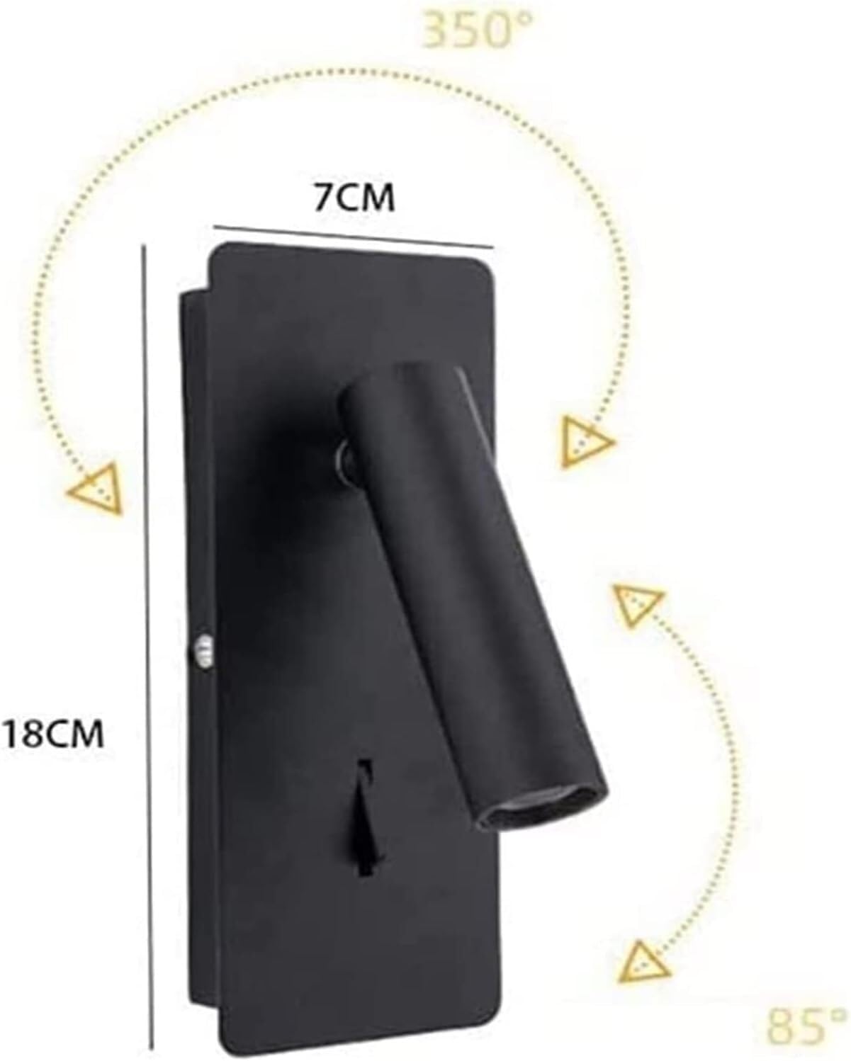 Lampada da lettura minimalista sul comodino Apparecchio di illuminazione spot regolabile montato a LED sulla testiera