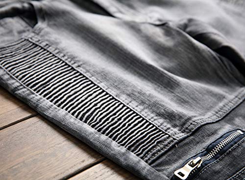 Chowsir Men Fashion Skinny Stretch Jeans Moto Biker Jeans Straight Denim Pants4