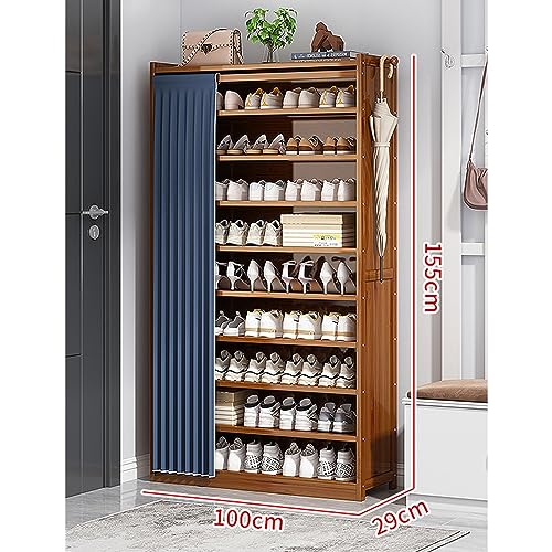 Meuble de rangement à chaussures à rideau protégeant de la poussière