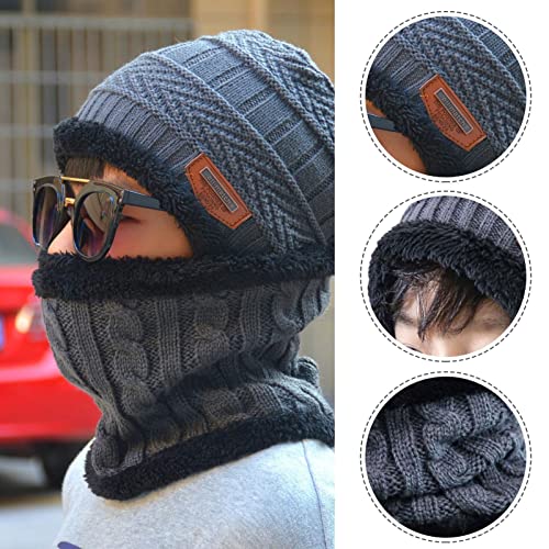 chapéu e lenço inverno para meninos,Chapéu e cachecol inverno para meninos - Boné inverno infantil c