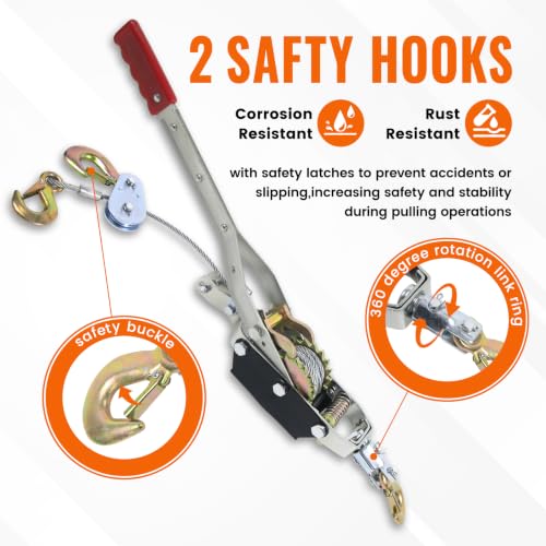 4T Heavy Duty Come Along Winch, Ratchet Chain Come Along Tool by XHPsibeide - Used condition - Image 3