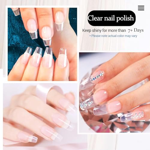 Image of AZUREBEAUTY 2-in-1 Base & Top Coat Nail Polish, Clear Strengthener, Quick-Dry, High-Gloss Shine, Streak-Free, Gentle Formula for Easy At-Home Manicures | Quick Dry Top Coat & Base Coat, High Gloss Long Lasting No Chip Shield, Nail Hardener for Weak Nails for Women 10ml