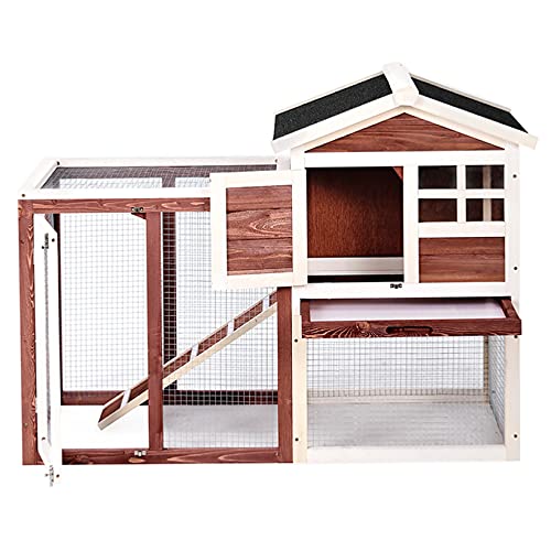 Chicken Coop, 48.4" Outdoor Wooden Chicken Coop, Wooden Rabbit Hutch, With Ventilation Door, Pull Out Tray And Ramp, For Rabbits, Chickens, Cats, Small Animals #TOP29