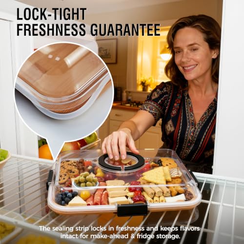 Renmxj Portable Charcuterie Boards with Lid, Cheese, Veggie & Snack Tray - Image 5