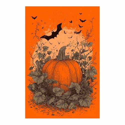 Impressions de posters d'Halloween orange pour mur de chambre 60x90