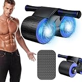 Bauchroller Bauchmuskeltrainer, CJBIN Automatisches Rebound Ab Roller Bauchtrainer Mit Handyhalterung, Bauchtrainer Bauchmuskeltrainer, Sportgeräte Zuhause für Krafttraining und Rumpftraining