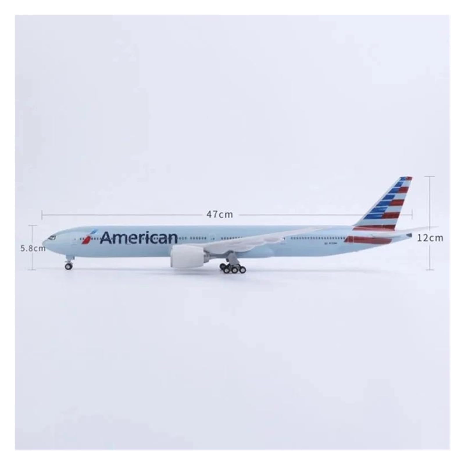 Skala samolotu 47 cm 1:157 Dla 777 Model samolotu American Air Airlines Boeing B777 Model samolotu Odlewany model samolotu Nadaje się do wyświetlania (bez światła)