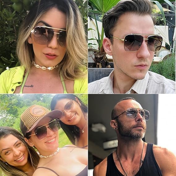 Image of Desire Rocky Square Sunglass for Men Yash, KGF Chapter Sunglasses 100% UV Protection Goggle Alloy Frame Medium Size Frame