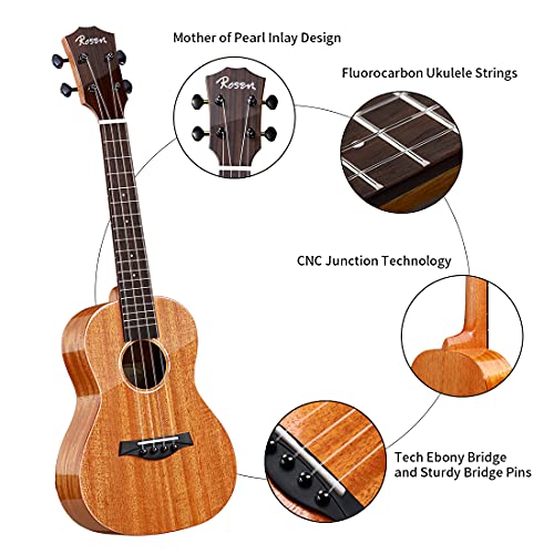Rosen Ukulélé soprano – En acajou massif – 21 pouces – Professionnel – Kit de démarrage – Avec manuel d’apprentissage… - Les Beatles, Paul McCartney, John Lennon, RIngo Starr, George Harrison Rosen Ukulélé soprano - En acajou massif - 21 pouces - Professionnel - Kit de démarrage - Avec manuel d'apprentissage… – Image 3