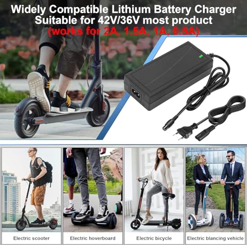 Ladegeräte für Scooter,E Scooter Ladegerät,42V 2A Hoverboard Ladekabel,Ladegerät Hoverboard, für Hoverboard,Akku Lithium Batterie,Elektroroller,Ladekabel Für Hoverboard