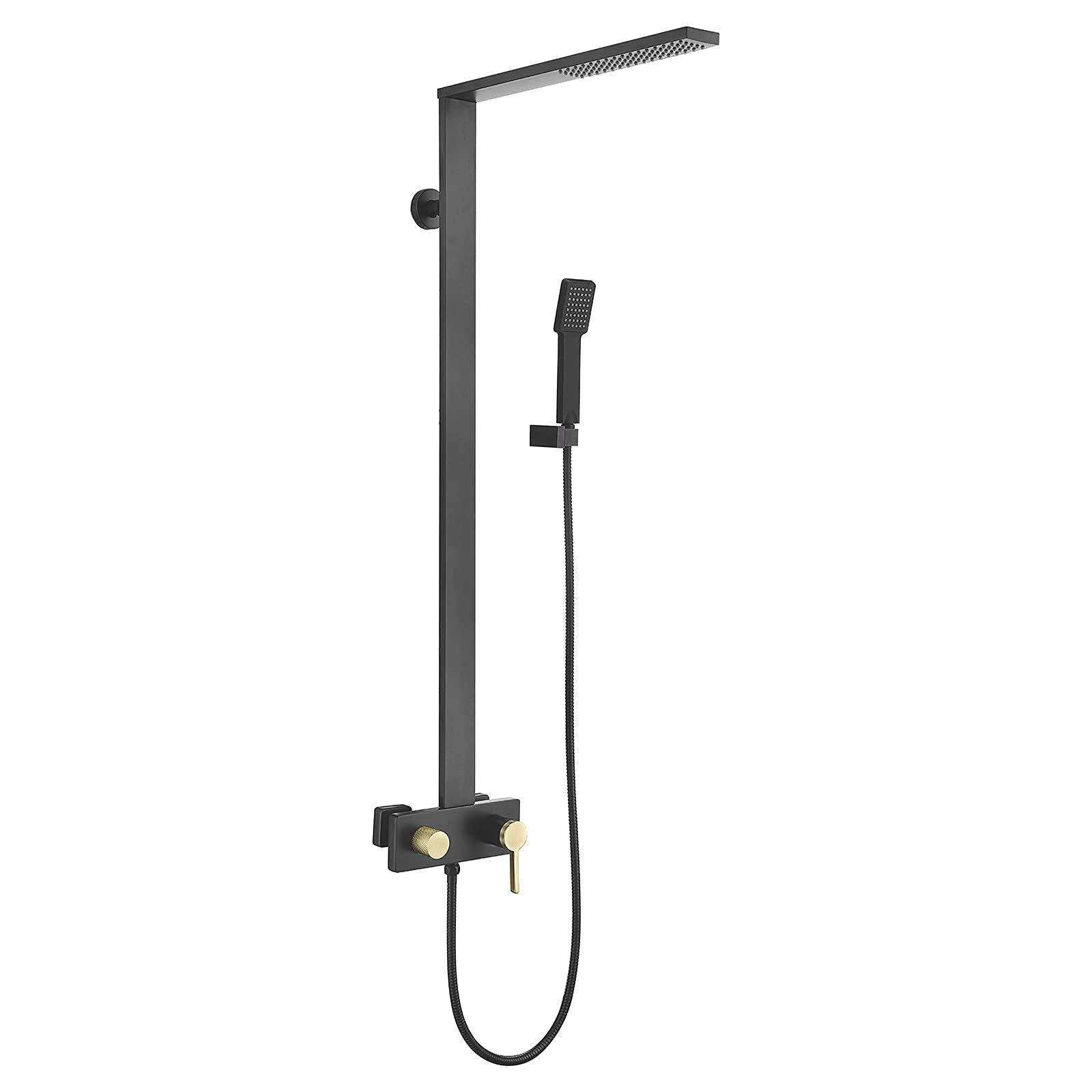Système de douche effet pluie en chrome avec bec de baignoire cascade luxe