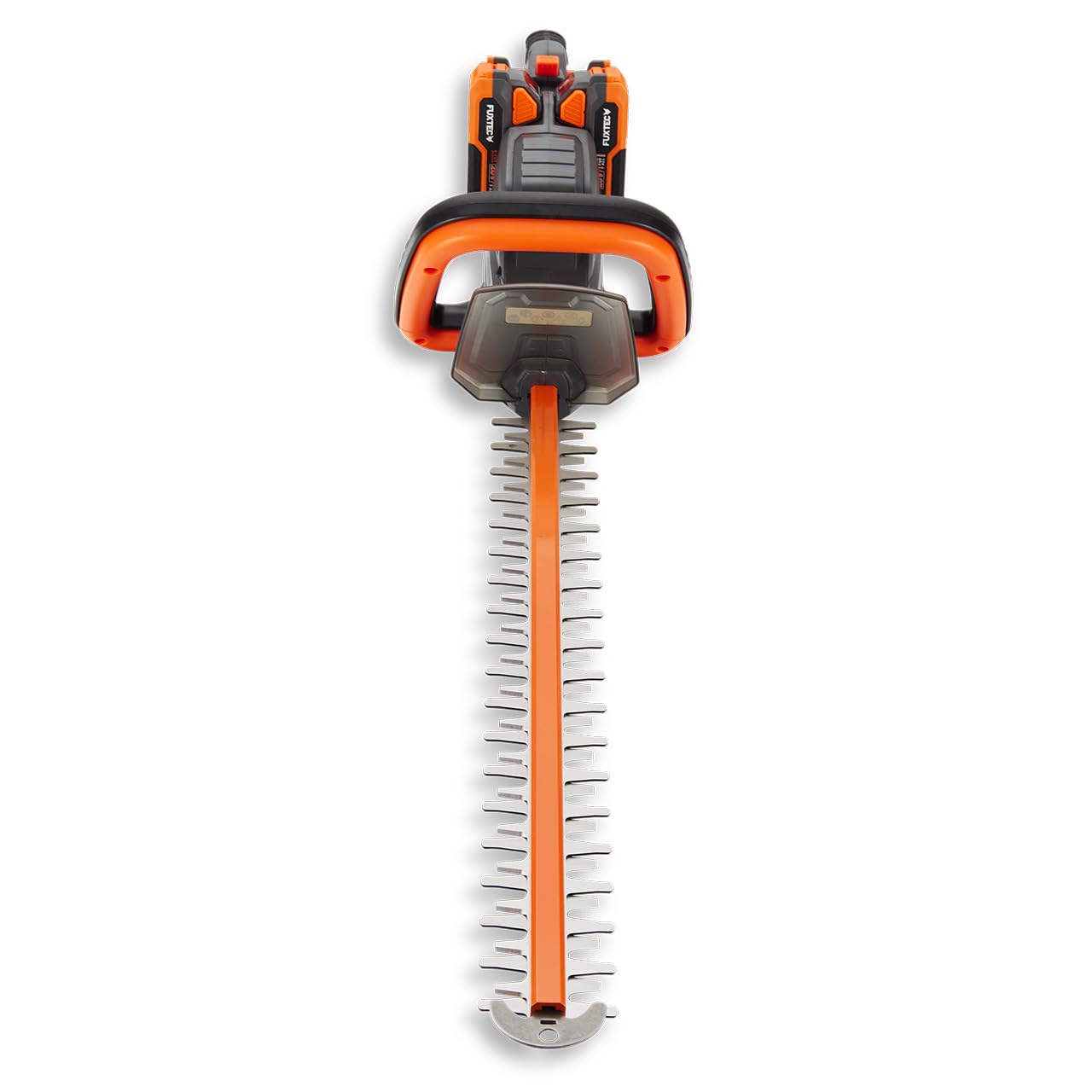 FUXTEC 40V Akku Heckenschere FX-E2HSSET • 61cm Schnittlänge • 26 mm Schnittstärke • 2X 20V Li-Ion Akku • Drehbarer Griff • Elektrische Bremse • Heckentrimmer für Sträucher und Hecken