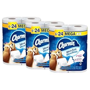 Charmin Papier toilette, ultra doux, 18 méga rouleaux = 72 rouleaux ordinaires, 224 feuilles par rouleau
