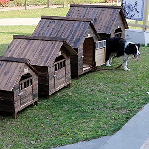 Caseta Perros Exterior, Casa para Perros Exterior, Caseta de Jardín para Perro Grande  Mediana Pequeña, Impermeable Casa Perro Caseta Perros Interior Madera, Casa Gato Exterior Madera(Size:99*92*95cm)