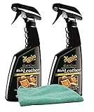 Meguiars Gold Class Rich Leather Spray (16 oz.) Bundle with Microfiber Cloth (3 Items)