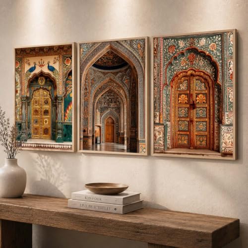 Image of kotart Indian Art Traditional Paintings for Living Room | Framed Wall Painting for Home Room Bedroom Office Wall Decor | Poster With frames Set of 3 (20x30 Inch)
