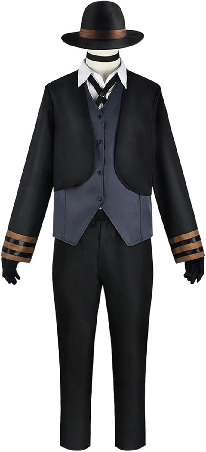 AwwwCos Men Cosplay Costume Jacket Uniform Suit with Hat Halloween Christmas Outfit