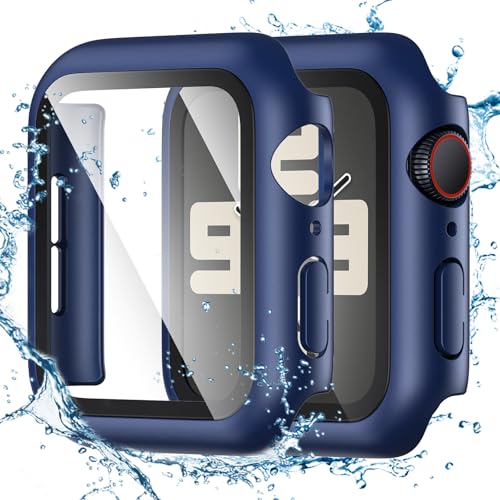 Image of Tensea for Waterproof Apple Watch Screen Protector Case 40mm SE 3 /SE 2nd Generation /SE /Series 6 /5 /4 Accessories, iWatch Protective PC Face Cover with Tempered Glass Film for Women Men, 40 mm