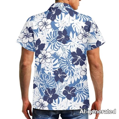 Image of Hawaii Matching Couple Outfits Husband and Wife Clothing Fashionable Mens Casual Shirts Hawaii Dress with Soft Fabric