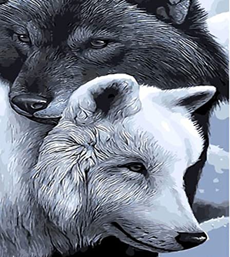 Peinture au diamant 5D loup pour une décoration murale zen de salon