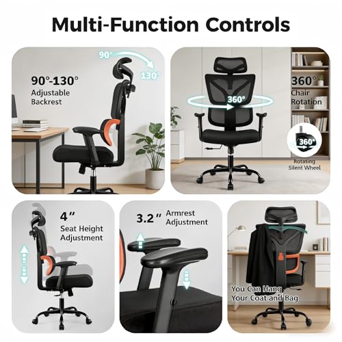 Image of Ergonomic Office Chair, Big and Tall Home Desk Chair