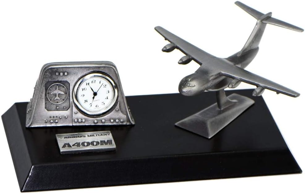 Clivedon Pewter Desk Clock - Airbus A400M