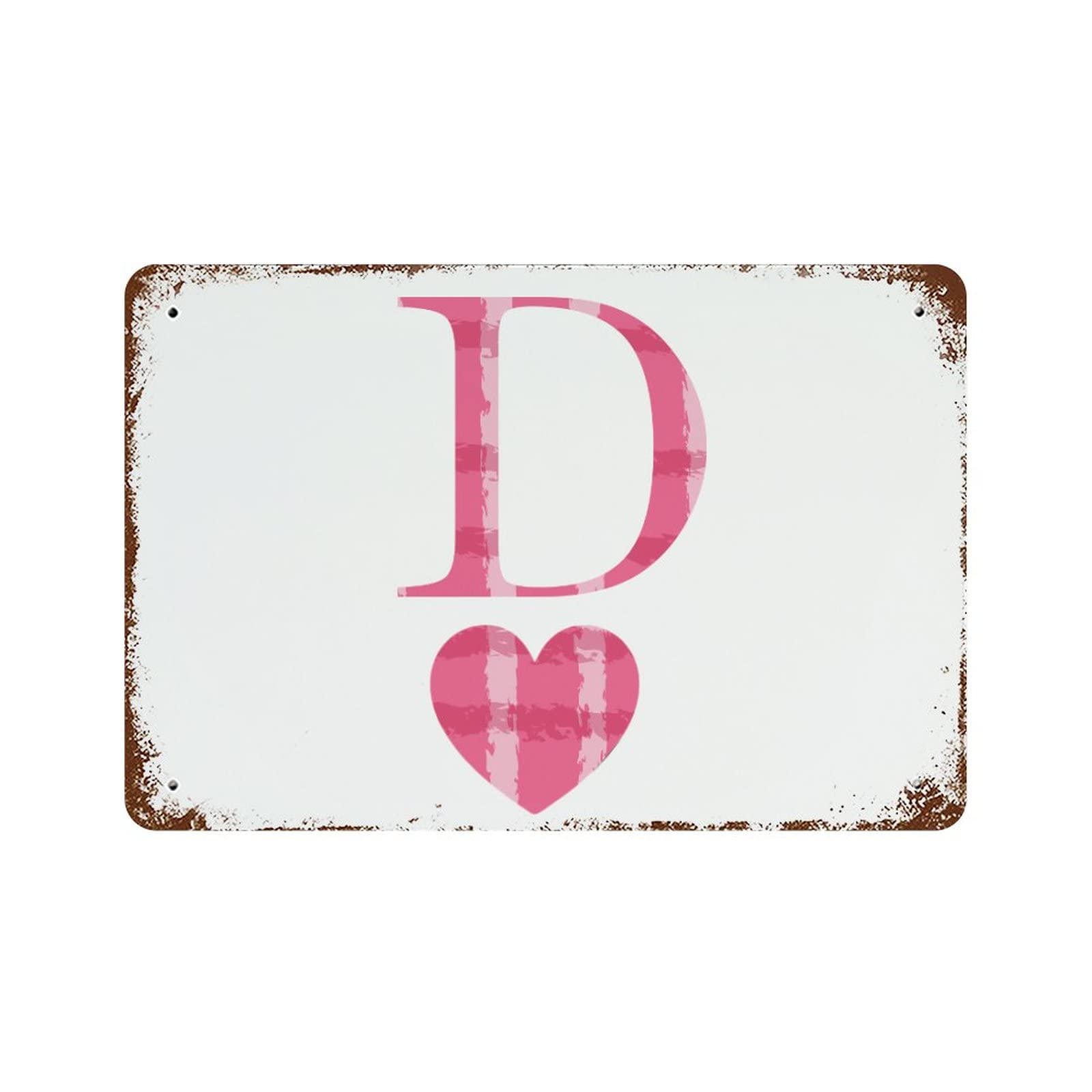 Plaque en métal monogramme cœur le cadeau idéal pour mariage et Saint-Valentin