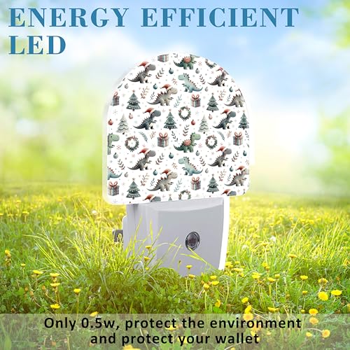 Image of Night Light for Kids Girls Boys, Christmas Festive Cute Dinosaur LED Night Light Plug into Wall with Dusk to Dawn Sensor for Room Decor, Hallway, Kitchen, Bathroom, Nursery, Stairs