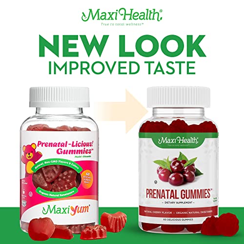 Maxi Health Prenatal Gummy Vitamins for Women (60Count) Natural