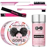 Strong Hold Non-Greasy Edge Control Gel and Wax Stick with Hair Comb for All Hair Types - No Flaking Edge Wax for Styling Black Hair Wigs