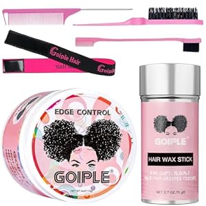 Strong Hold Non-Greasy Edge Control Gel and Wax Stick with Hair Comb for All Hair Types – No Flaking Edge Wax for Styling Black Hair Wigs