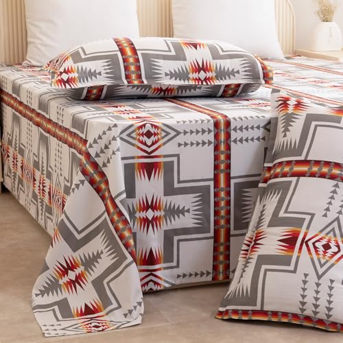 Image of HOMEMONDE Cotton Flat Sheet with One Pillow Cover Soft Bedsheet for Single Bed (60 x 90 Inches / 152 x 229 cm, Nomadic Dreams),Multicolor | Perfect for Home Decor & Gifting