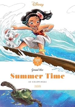 Paperback Grands Blocs coloriages Disney Summer time [French] Book