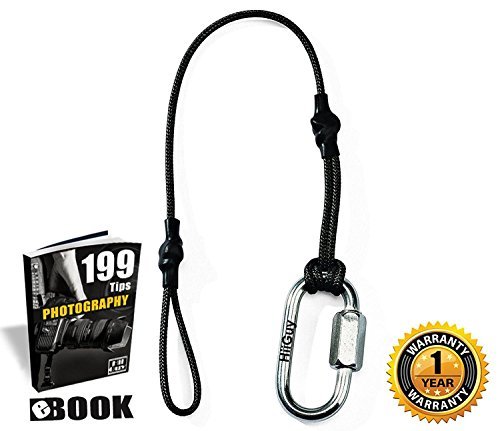 HiiGuy Camera Tether for DSLR- Safety Leash for Your DSLR- Nikon Canon Sony and any Camera Strap-Quick Release-3mm Rope- Warranty by HiiGuy
