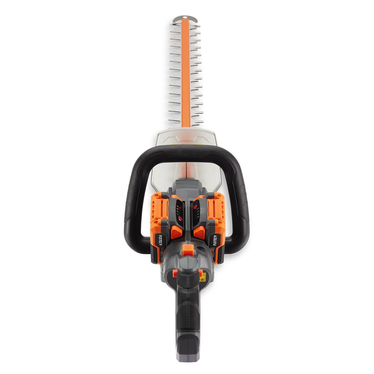FUXTEC Cortasetos de batería de 40V FX-E2HSSET • 61 cm de longitud de corte • 26 mm de espesor de corte • 2 x 20V batería de iones de litio • Mango giratorio • Freno eléctrico • Cortasetos para