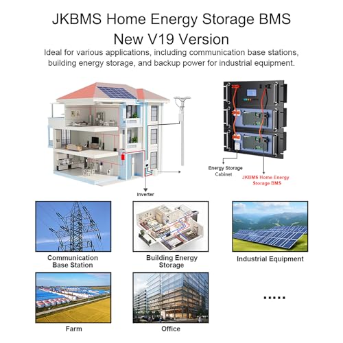 JKBMS Wechselrichter BMS 8S-16S 24V-48V 100A - V19 Home Energiespeicher BMS mit UART für neues Display, 1A Active Balance, Integriertes Bluetooth, RS485 & CAN, für Solaranlage (JK-PB1A16S10P V19)