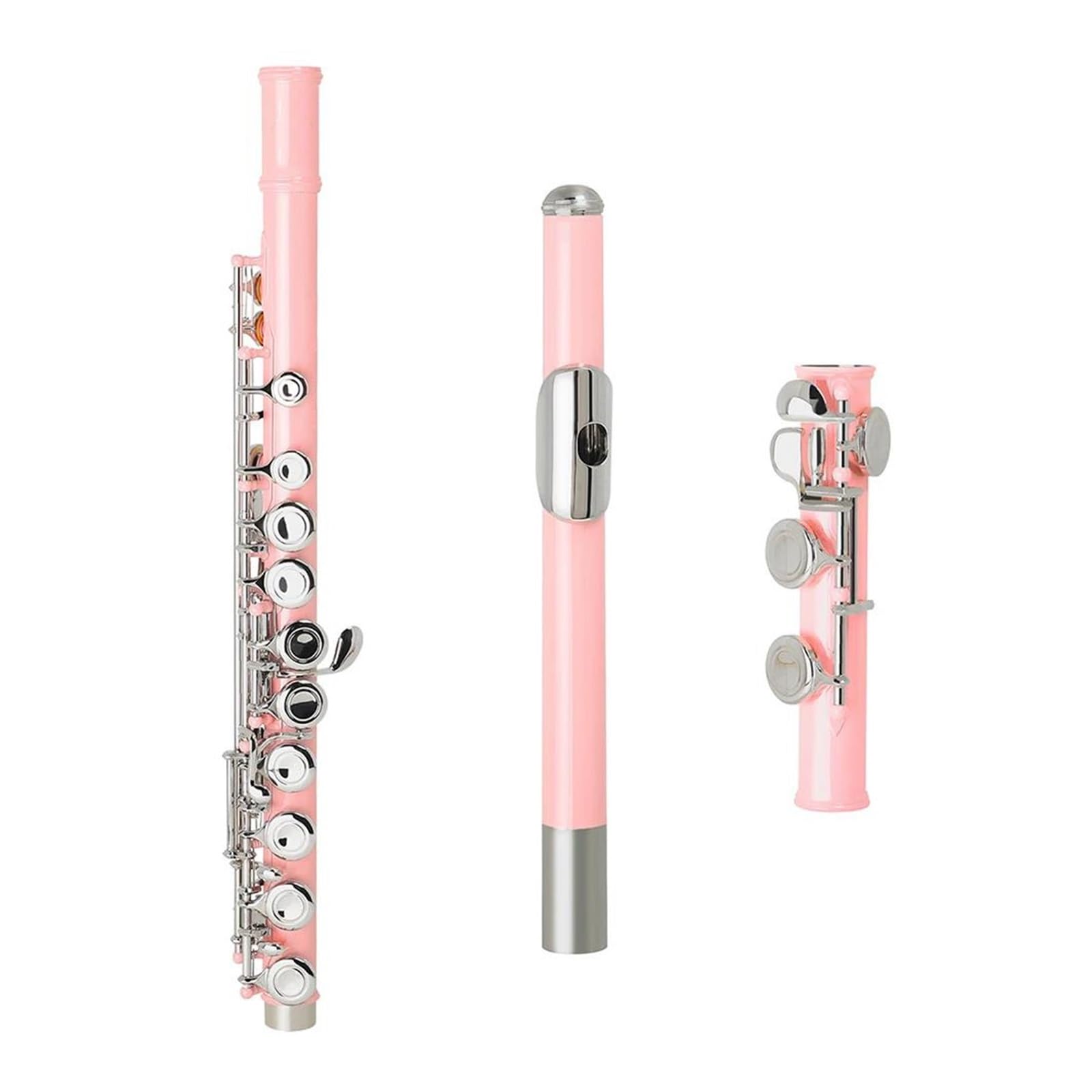 flauta de instrumento musical Flauta de 16 agujeros agujero cerrado llave C flauta profesional rosa concierto