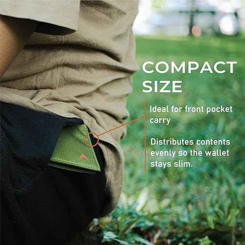 Image of Allett Sport Wallet, RFID Blocking Slim (Nylon, Cala Green) | Slim Minimalist Front Pocket Nylon Sport Wallet, RFID Blocking, Water-Resistant, Holds 4-24+ Cards & Cash, Men & Women