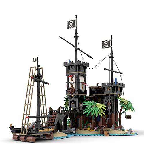 Preisvergleich Produktbild MARLO Piratenbauset Bausteine Architektur, Piraten Festung Modell, Konstruktionsspielzeug Kompatibel mit Lego 21322 Ideas Fluch von Barracuda Bay (1964 Teile)