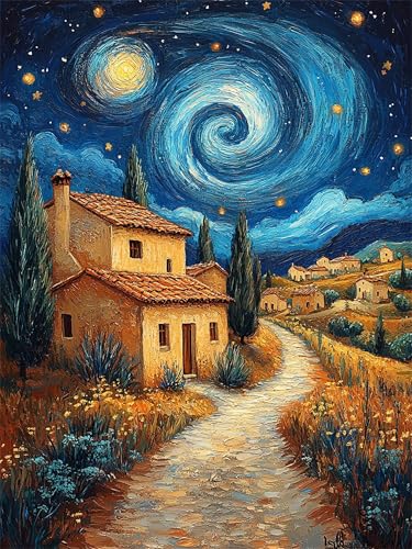 Pintar por numeros adultos cielo estrellado original regalo de manualidades lienzo 50x70cm