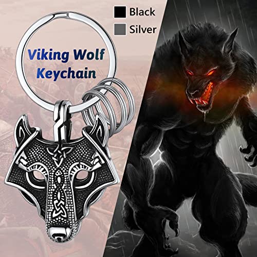 Faithheart Viking Wolf Keychains For Male Stainless Steel Sturdy Norse Mythology Jewelry #TOP1
