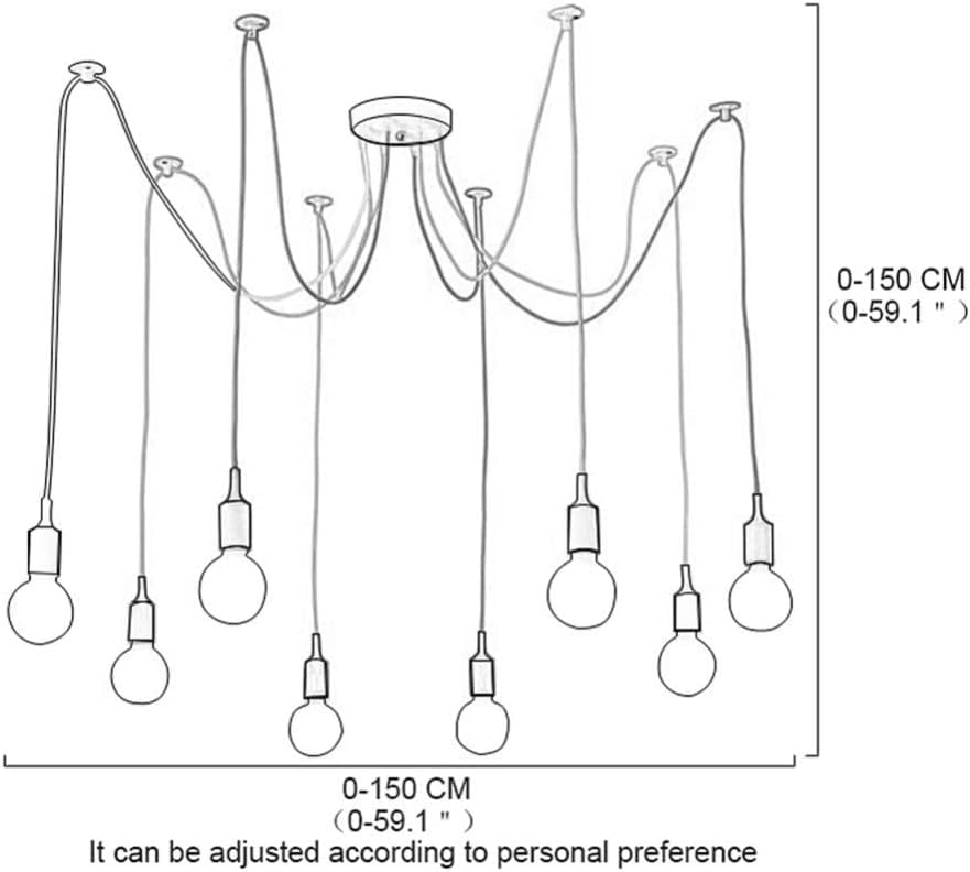 Miniatura 5 de Luces colgantes de 10 vías para bricolaje, lámpara de suspensión de techo ajustable de altura  Candelabro de araña de 10 brazos  Lámpara colgante