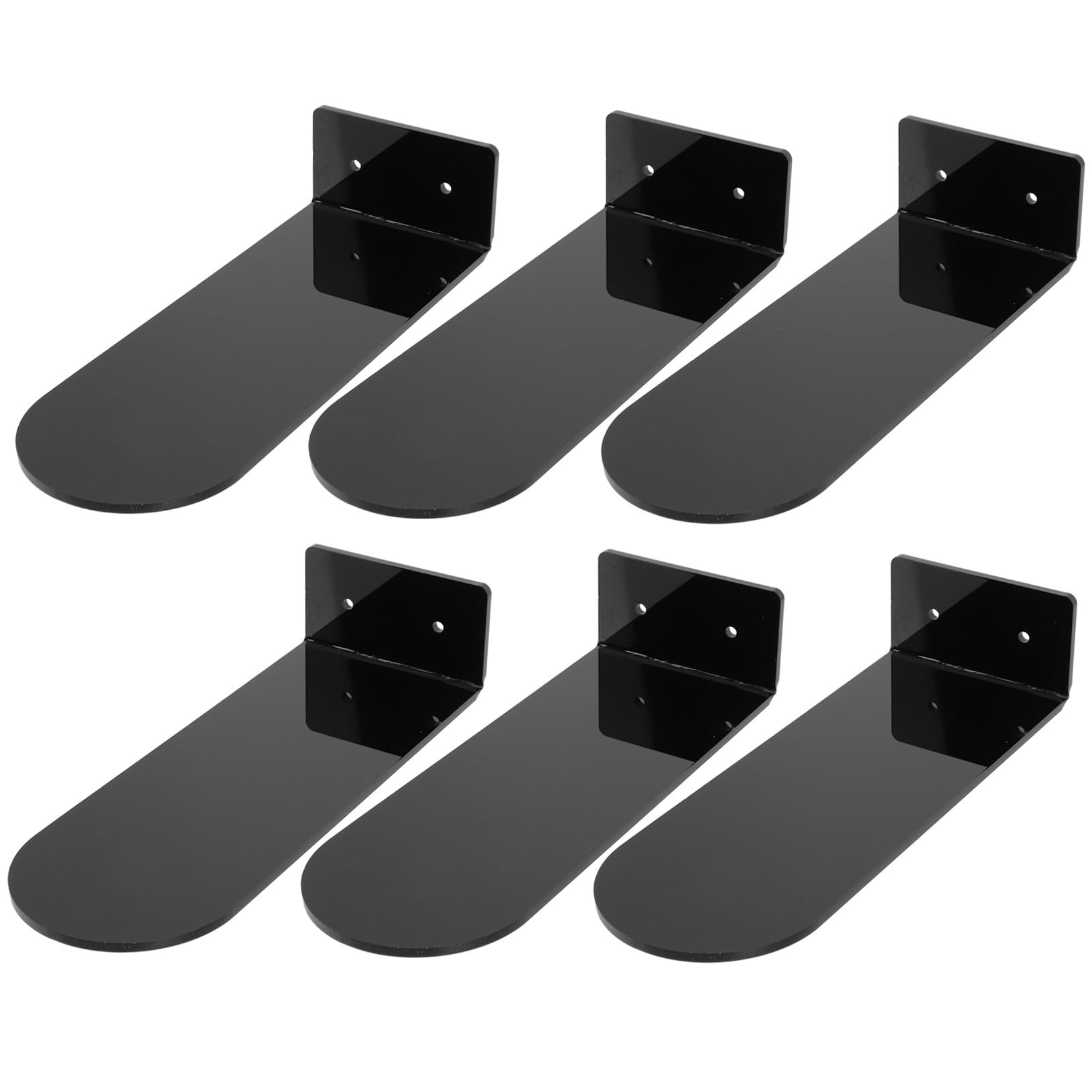 Cabilock 6 Pezzi Scaffali Galleggianti per Scarpe da Basket Acrilico Nero per Collezione di Sneaker Espositore Porta Scarpe a Muro Decorativo